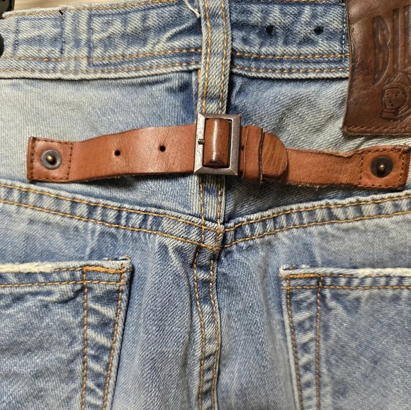 Men's Billionaire Boys Club Heart Mind Distressed Back Leather Buckle Rare Sz32 - Picture 9 of 17